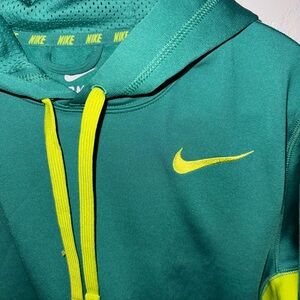 Nike Therma-Fit Green Hoodie with Lime Accents